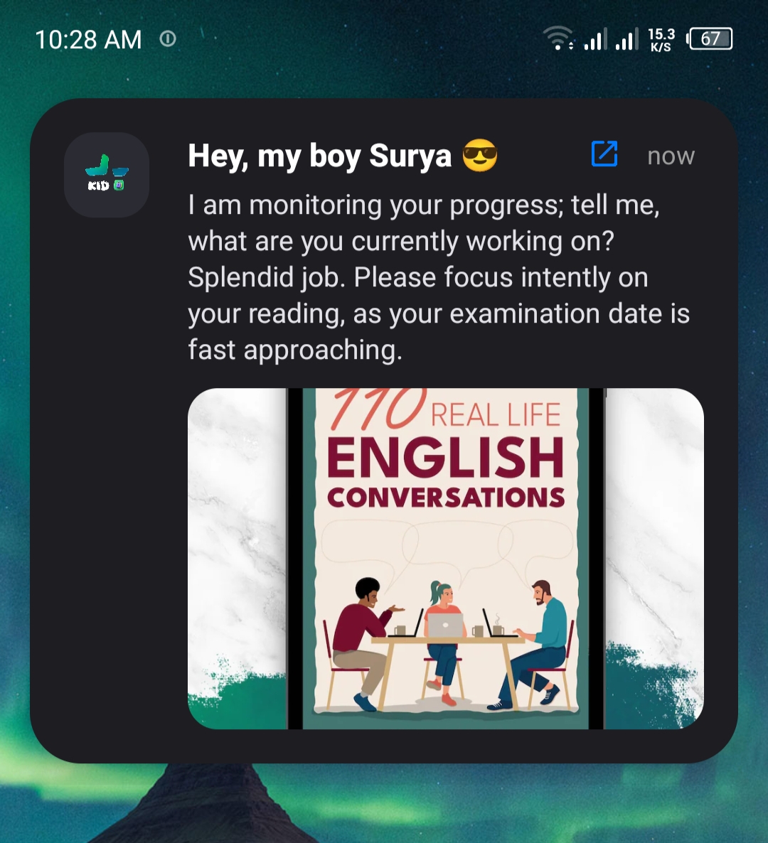 Screenshot of an OnScreen Notify notification with an attached image